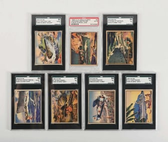 LOT OF 7: 1939 GUM INC. GRADED WAR CARDS