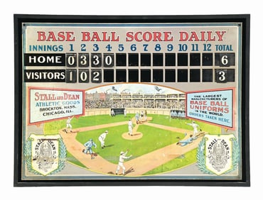 STALL & DEAN MFG. CO. BASEBALL SCORE DAILY CHART, C. 1910