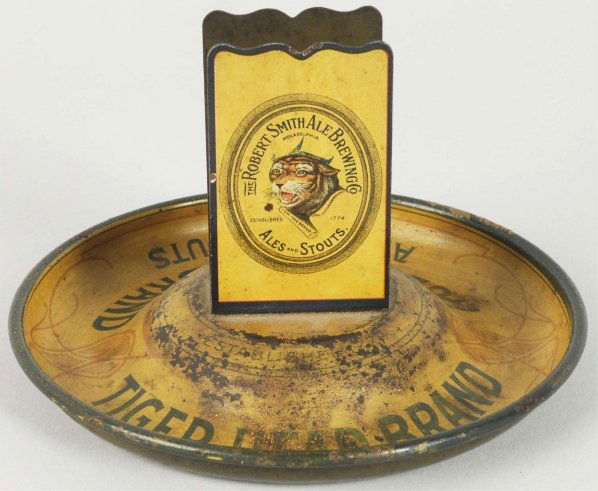 Robert Smith Ale Brewing Company Match Holder.: 1905 to 1910. Some burn marks and paint wear on the tray portion. Condition (Good - Very Good). Size 3 - 1/4" T.