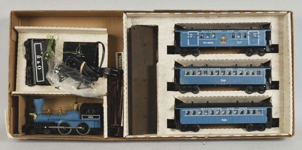 Lionel Baltimore & Ohio Passenger Train Set.: Includes no. 8315 General style steam engine with matching B&O tender and three passenger cars. Some minor wear overall. Condition (Excellent).