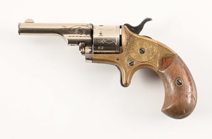 (A) COLT FACTORY ENGRAVED OPEN TOP POCKET MODEL SINGLE ACTION REVOLVER.