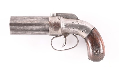 (A) MANHATTAN REVOLVING PEPPERBOX PERCUSSION PISTOL.