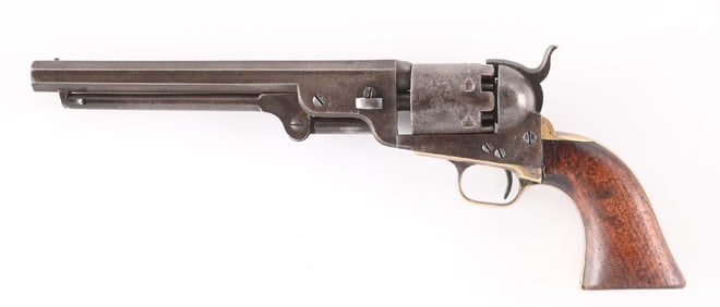 (A) COLT 1851 NAVY SINGLE ACTION PERCUSSION REVOLVER.