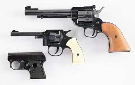 (M) LOT OF 3: 2 HERBERT SCHMIDT REVOLVERS AND ONE STARTER PISTOL