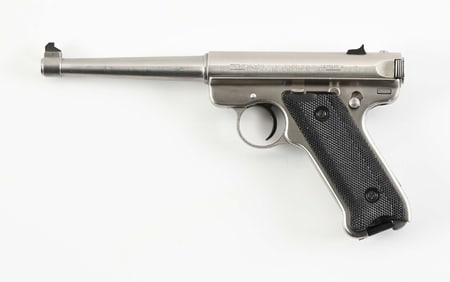 (M) RUGER MARK II STAINLESS SEMI-AUTOMATIC TARGET PISTOL.