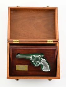 TYRONE CRYSTAL REVOLVER THAT WAS PRESENTED TO JOHN WAYNES SON