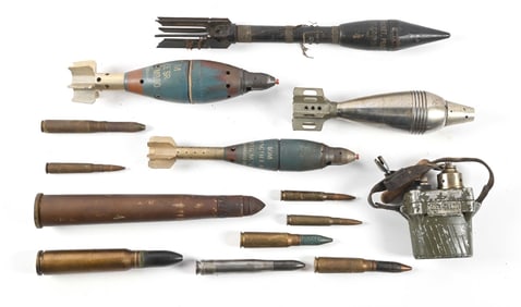 LARGE LOT OF INERT ORDNANCE.