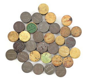 33 ELEY AND HICKS PERCUSION CAP TINS.
