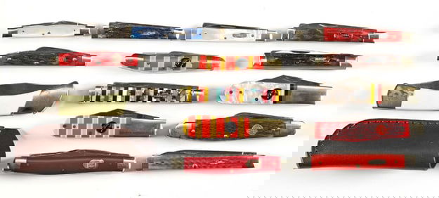 LOT OF 14: CONTEMPORARY 1 TO 4 BLADE FOLDING KNIVES BY CASE AND OTHERS.