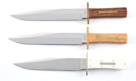 LOT OF 3: DAN COCKRELL BOWIE KNIVES.