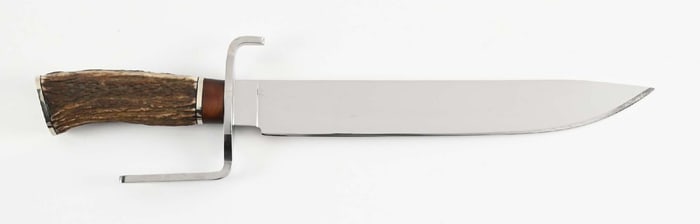 LARGE METZ STAG HANDLE BOWIE KNIFE.