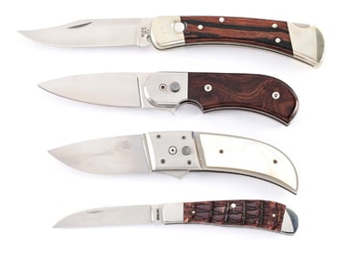 LOT OF 4: FOLDING AND AUTOMATIC KNIVES.