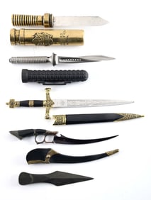 LOT OF 5: MISCELLANEOUS EDGED WEAPONS.
