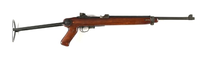 (C) INLAND M1 CARBINE SEMI-AUTOMATIC RIFLE WITH UNDERFOLDING STOCK.