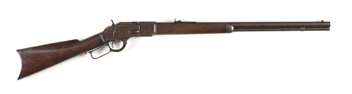 (A) WINCHESTER MODEL 1873 LEVER ACTION RIFLE (1884).