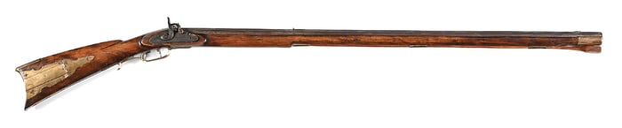 (A) PERCUSSION KENTUCKY RIFLE SIGNED "EPH".