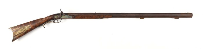 (A) PERCUSSION HALF STOCK KENTUCKY RIFLE.