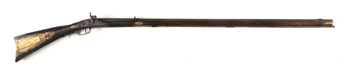 (A) COMPOSITE INCISE CARVED PERCUSSION KENTUCKY RIFLE.