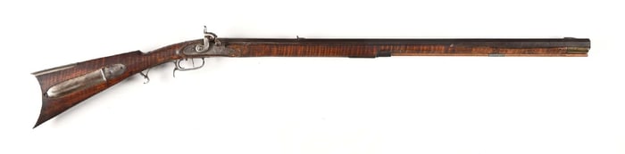 (A) IRON MOUNTED EASTERN TENNESSEE PERCUSSION KENTUCKY RIFLE.