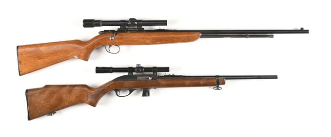 (C) LOT OF 2: REMINGTON 512 BOLT ACTION RIFLE AND A GLENFIELD MODEL 70 BOLT ACTION RIFLE.