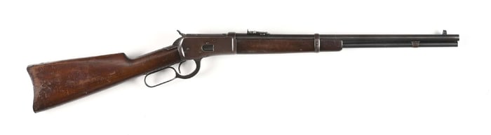 (C) WINCHESTER MODEL 1892 LEVER ACTION SADDLE RING CARBINE (1915).