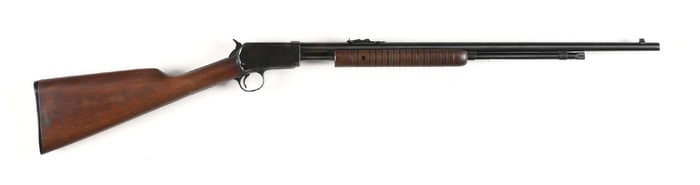 (C) WINCHESTER MODEL 62A TAKEDOWN SLIDE ACTION RIFLE.