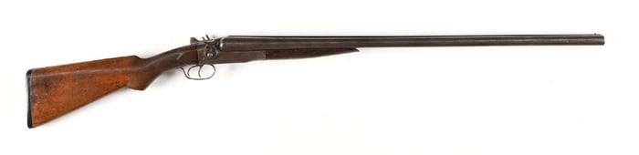 (C) STEVENS HAMMER FIRED SIDE BY SIDE SHOTGUN.