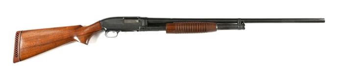 (C) WINCHESTER MODEL 12 SLIDE ACTION TAKEDOWN SHOTGUN.