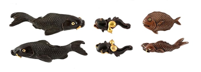 LOT OF 3: FISH THEMED MENUKI