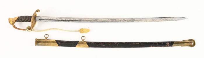 US CIVIL WAR MODEL 1850 FOOT OFFICER'S SWORD.