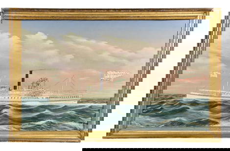 J & J. BARD (AMERICAN, 1815-1897): Matteawan oil on canvas signed and dated lower-right corner "Drawn and painted by J. Bard, NY 1869, 162 Perry St." canvas: 30-1/8 x 50-1/4 in. (76.5 x 126.6 cm) framed: 35 x 2 x 55 in. (88.9 x 5.1 x