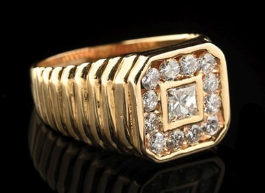 MEN'S 14K GOLD DIAMOND RING
