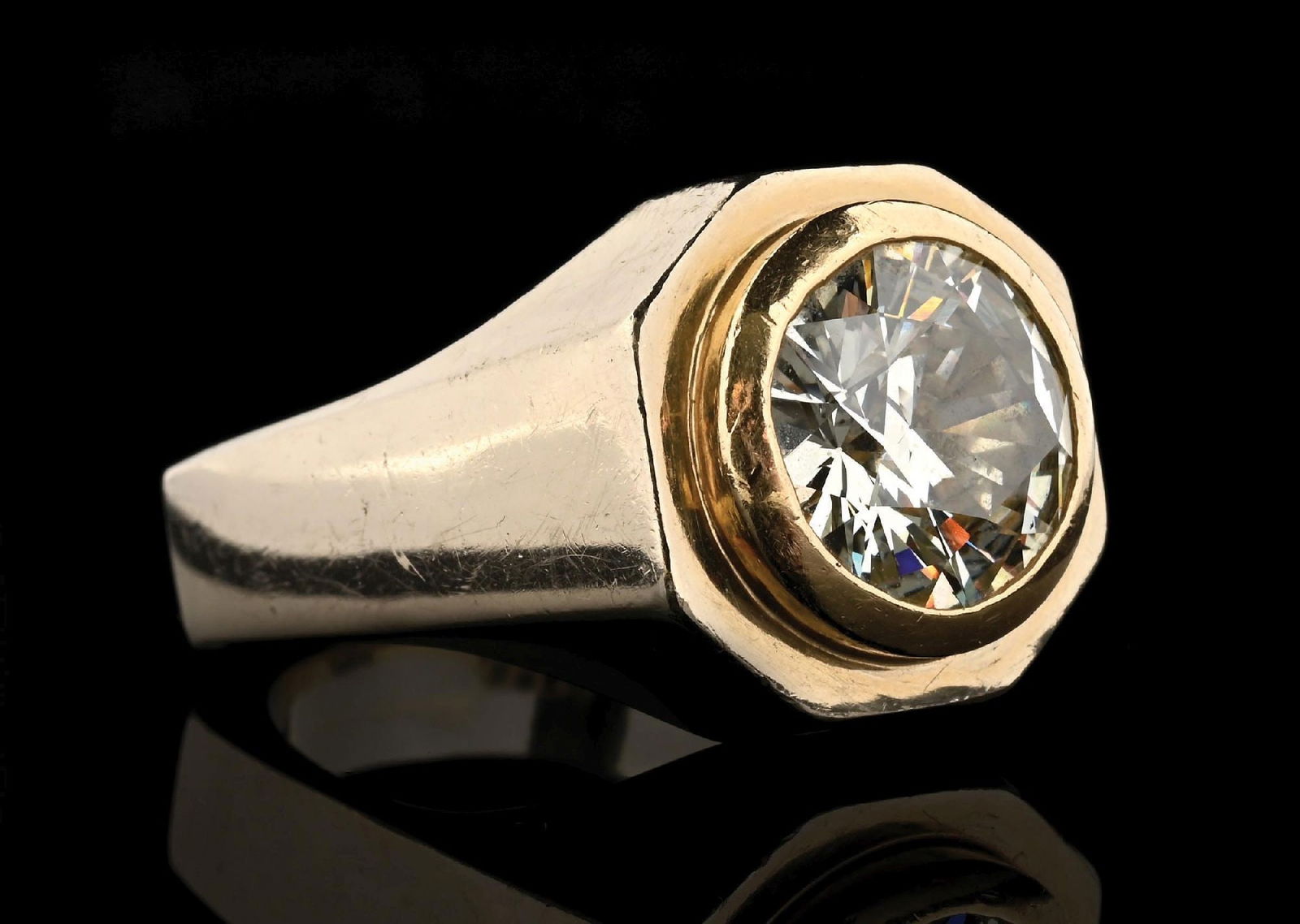 MEN'S 14K GOLD 6CT DIAMOND RING (1 of 4)