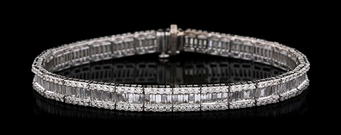 18K WHITE GOLD 7.33CT DIAMOND BRACELET