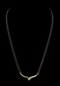 18K YELLOW GOLD DIAMOND & BLACK ONYX NECKLACE