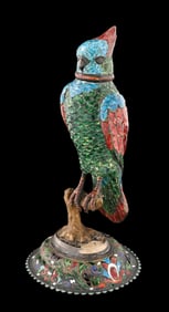 VIENNESE ENAMEL PARROT PERFUME BOTTLE