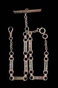 ANTIQUE GOLD QUARTZ POCKET WATCH CHAIN