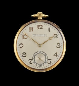 18K GOLD PATEK PHILIPPE O/F POCKET WATCH.