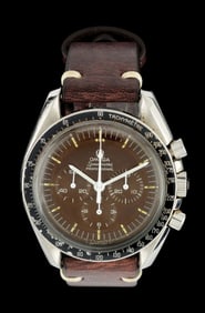 VINTAGE OMEGA SPEEDMASTER CHOCOLATE BROWN 42MM STEEL WRISTWATCH, REF. 145.022-69