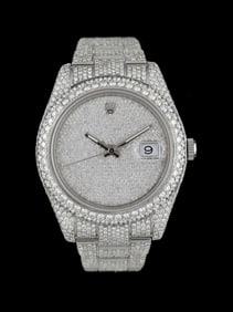 ROLEX 41MM 20CT TW DIAMOND DATEJUST II W/BOX, REF. 116300