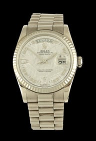 18K WHITE GOLD ROLEX 36MM DAY-DATE W/ DIAMOND METEORITE DIAL, REF. 118239