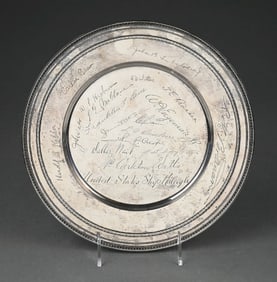 CAPT. WILLIAM CARLETON WATTS USS RALEIGH STERLING SILVER PRESENTATION TRAY