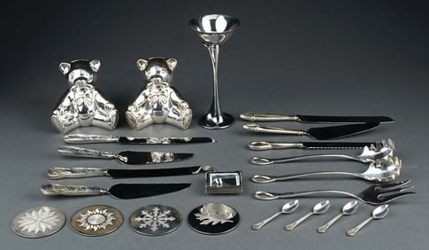 A GROUP OF TIFFANY STERLING BOXED SERVING SETS
