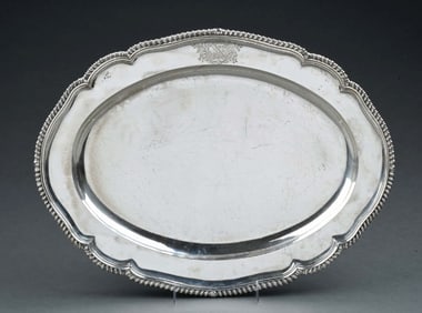 AN ENGLISH SILVER MEAT DISH