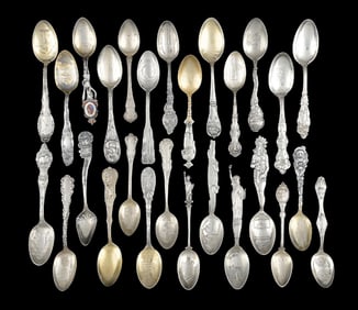 LOT OF 27: STERLING SILVER SOUVENIR SPOONS