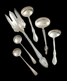 LOT OF 6: STERLING SILVER SERVING PIECES, INCLUDING TIFFANY & CO.