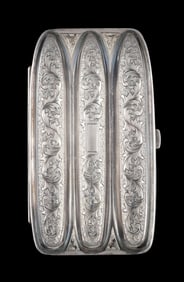 ANTIQUE ENGLISH 3-FINGER SILVER CIGAR CASE