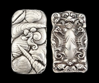 LOT OF 2: STERLING SILVER OCEAN MOTIF MATCH SAFES
