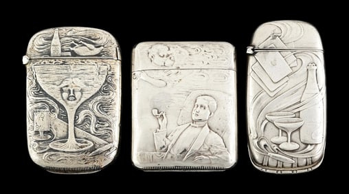 LOT OF 3: STERLING SILVER MATCH SAFES