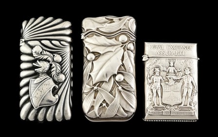 LOT OF 3: STERLING SILVER MATCH SAFES